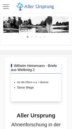 Vorschau der mobilen Webseite www.aller-ursprung.de, Aller Ursprung