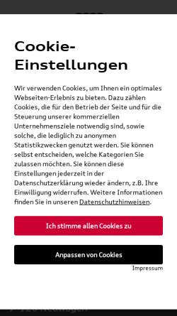Vorschau der mobilen Webseite www.audi-zentrum-ingolstadt.de, Audi Deutschland