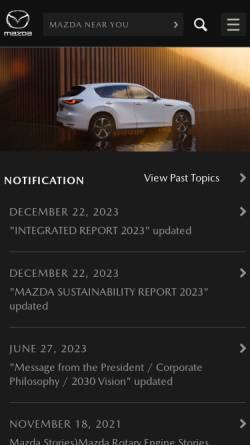 Vorschau der mobilen Webseite www.mazda.com, Mazda