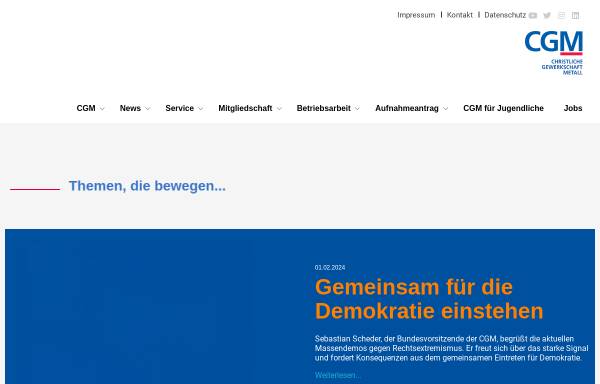 Vorschau von www.cgm.de, Christliche Gewerkschaft Metall [CGM]