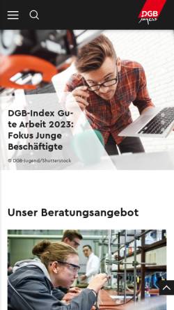 Vorschau der mobilen Webseite jugend.dgb.de, DGB-Jugend - Abteilung Jugend beim Bundesvorstand