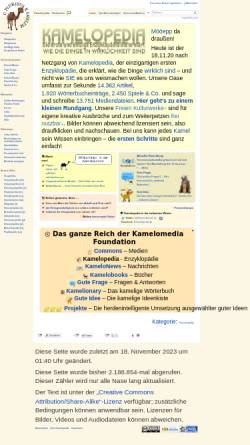 Vorschau der mobilen Webseite kamelopedia.net, Kamelopedia