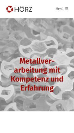 Vorschau der mobilen Webseite www.hoerz.com, Hörz Metallverarbeitung und Drucklufttechnik GmbH