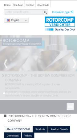 Vorschau der mobilen Webseite www.rotorcomp.de, Rotorcomp Verdichter GmbH
