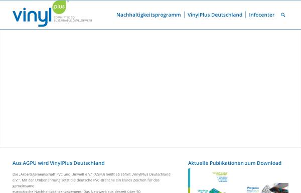 Vorschau von www.agpu.com, AGPU - Arbeitsgemeinschaft PVC und Umwelt e.V.