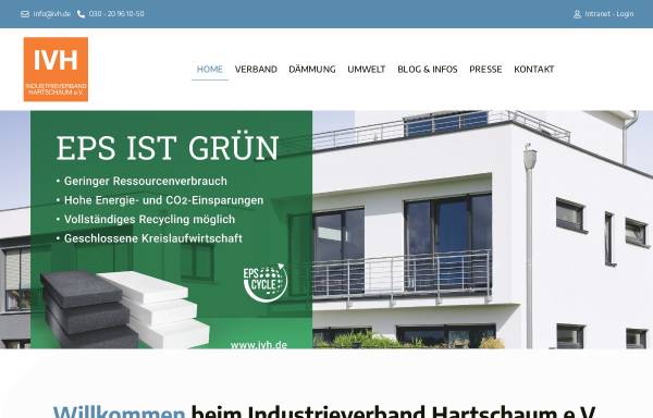 Vorschau von www.ivh.de, IVH - Industrieverband Hartschaum e.V.