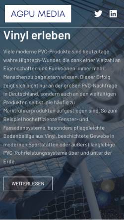 Vorschau der mobilen Webseite www.pvcplus.de, PVCplus Kommunikations GmbH