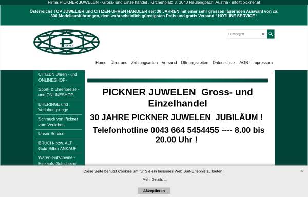Vorschau von www.pickner-juwelenshop.at, Pickner-Juwelenshop