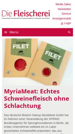 Vorschau der mobilen Webseite www.fleischerei.de, Die Fleischerei