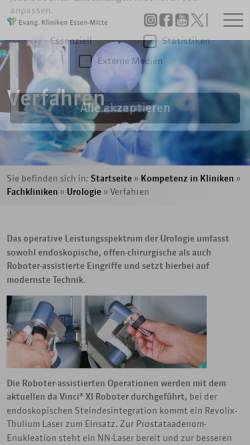 Vorschau der mobilen Webseite www.davinci-prostatektomie-essen.de, Da Vinci Prostatektomie