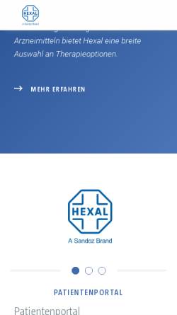 Vorschau der mobilen Webseite www.urologie.hexal.de, Urologie und Prostata HEXAL