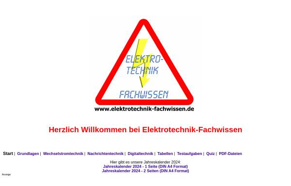 Vorschau von www.elektrotechnik-fachwissen.de, Elektrotechnik Fachwissen