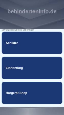 Vorschau der mobilen Webseite www.behinderteninfo.de, Behinderteninfo.de