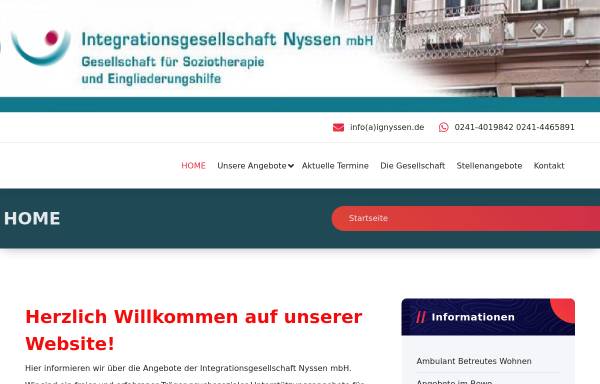 Vorschau von www.integrationsgesellschaft-nyssen.de, Integrationsgesellschaft Nyssen mbH
