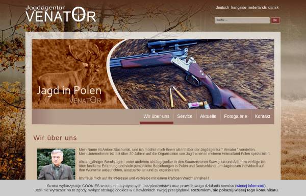 Vorschau von www.venator.pl, Jagdagentur Venator