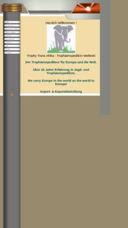 Vorschau der mobilen Webseite www.trophaeen-spedition.de, Trophy Trans Afrika