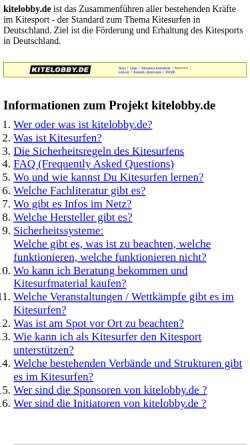 Vorschau der mobilen Webseite www.kitelobby.de, Kitelobby