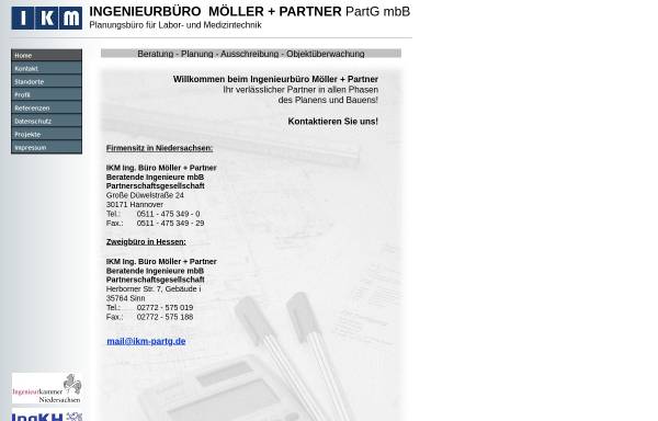 Vorschau von www.ikm-partg.de, Ingenieurbüro Krone+Möller, Partnerschaftsgesellschaft, beratende Ingenieure