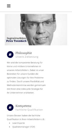 Vorschau der mobilen Webseite trembich.de, Ingenieurbüro Peter Trembich