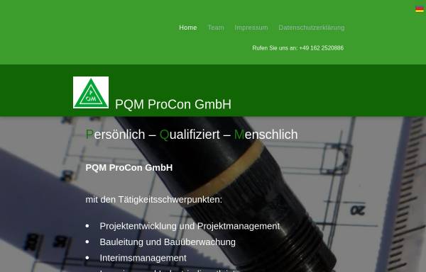 Vorschau von www.pqm.de, PQM Ingenieur- und Industriedienstleistungen GmbH