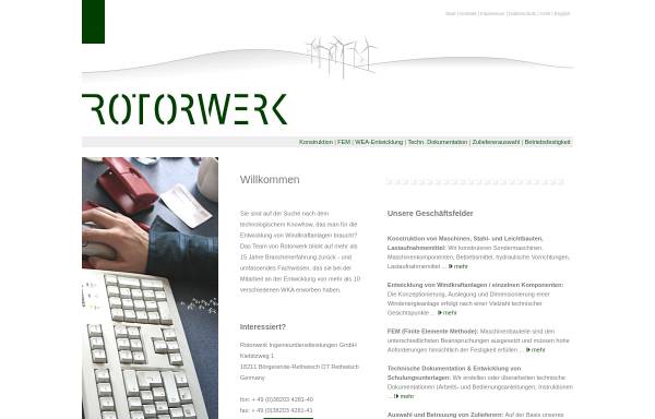 Vorschau von www.rotorwerk.de, Rotorwerk Ingenieurdienstleistungen Koebe, Lampa & Schulz GbR
