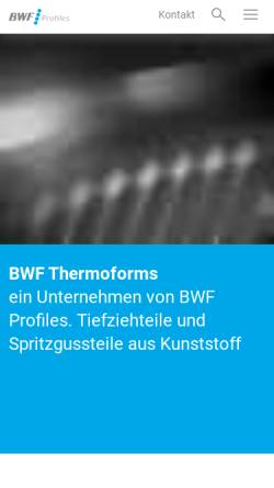 Vorschau der mobilen Webseite www.bwf-thermoforms.de, TKT GmbH