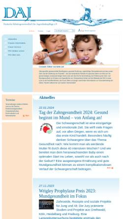 Vorschau der mobilen Webseite www.daj.de, DAJ-Deutsche Arbeitsgemeinschaft für Jugendzahnpflege