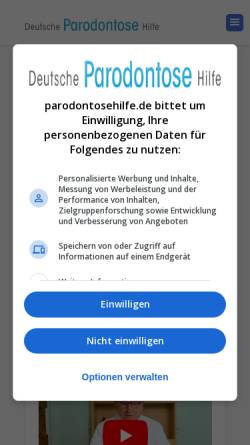 Vorschau der mobilen Webseite parodontosehilfe.de, Deutsche Parodontose Hilfe e.V.
