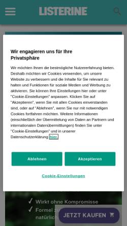 Vorschau der mobilen Webseite www.listerine.de, Listerine