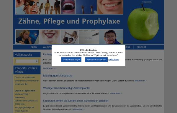 Vorschau von zahn-und-pflege.de, Portal zu Zahn und Pflege