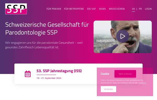 Vorschau von parodontologie.ch, SSP - Schweizerische Gesellschaft für Parodontologie