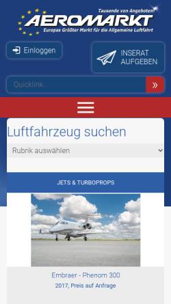 Vorschau der mobilen Webseite www.aeromarkt.net, Aeromarkt