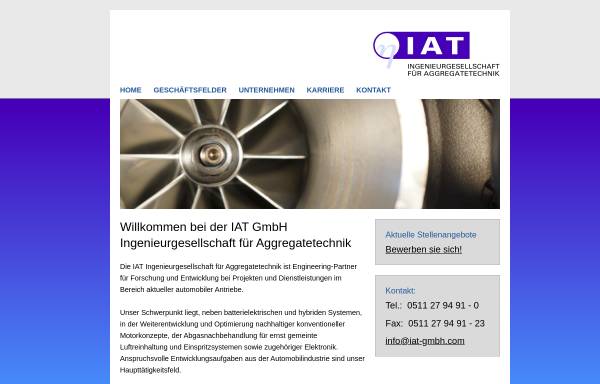 Vorschau von www.iat-gmbh.com, Ingenieurgesellschaft für Aggregatetechnik (IAT)