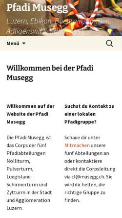 Vorschau der mobilen Webseite www.musegg.ch, Pfadicorps Musegg