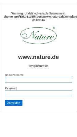 Vorschau der mobilen Webseite www.nature.de, Nature International Ltd.