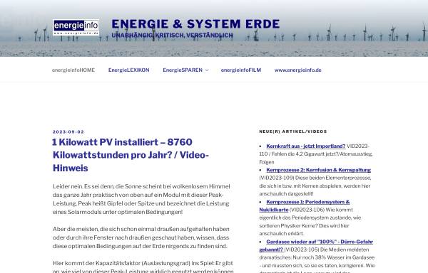 Vorschau von www.energieinfo.de, Energielexikon