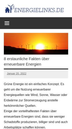 Vorschau der mobilen Webseite www.energielinks.de, Energielinks