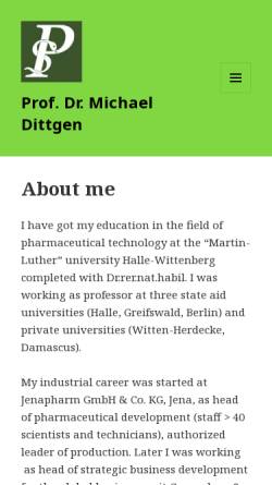 Vorschau der mobilen Webseite www.mdittgen.de, Dittgen, Prof. Dr, Michael