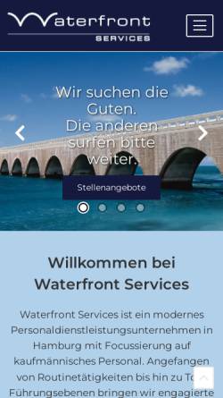 Vorschau der mobilen Webseite www.waterfront.de, Duhm, Birgit und Janisund Bartels, Andreas