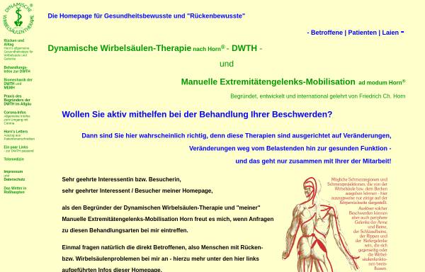 Vorschau von www.dwth.de, Dynamische Wirbelsäulen-Therapie nach Horn