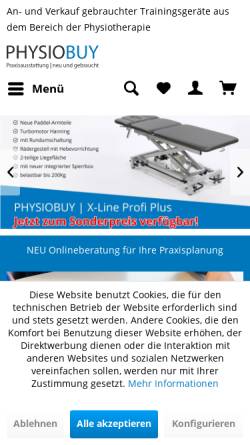 Vorschau der mobilen Webseite www.physiobuy.de, Physiobuy