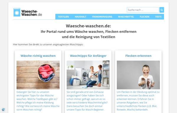 Vorschau von www.waesche-waschen.de, Wäsche waschen.