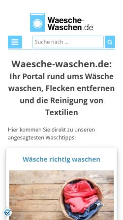 Vorschau der mobilen Webseite www.waesche-waschen.de, Wäsche waschen.