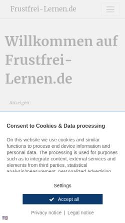Vorschau der mobilen Webseite www.frustfrei-lernen.de, Frustfrei Lernen