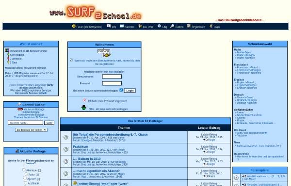Vorschau von www.schuelerprobs.de, Hausaufgabenboard der Schülerlernhilfe