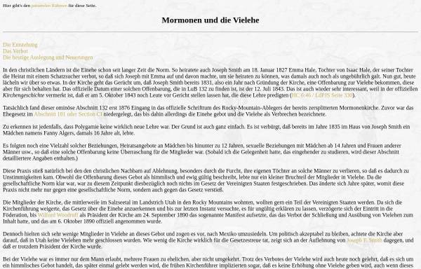 Vorschau von www.mormonentum.de, Mormonentum.de: Die Polygamie