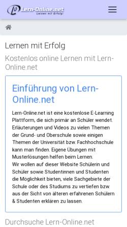 Vorschau der mobilen Webseite www.lern-online.net, Lern-Online.net