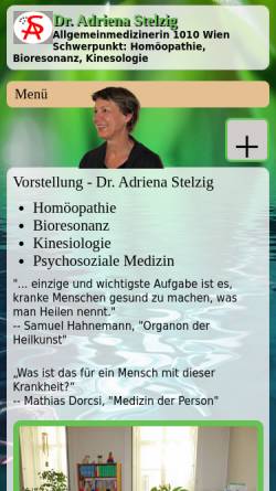 Vorschau der mobilen Webseite www.stelzig.at, Dr. med. Adriena Stelzig