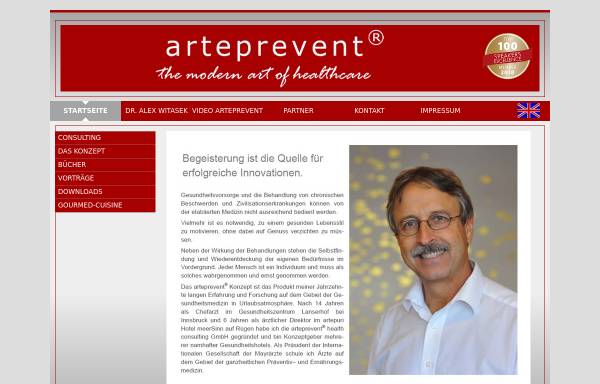 Vorschau von www.arteprevent.com, Dr. med. Alex Witasek