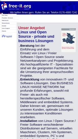 Vorschau der mobilen Webseite free-it.org, Business Linux Hanse Network